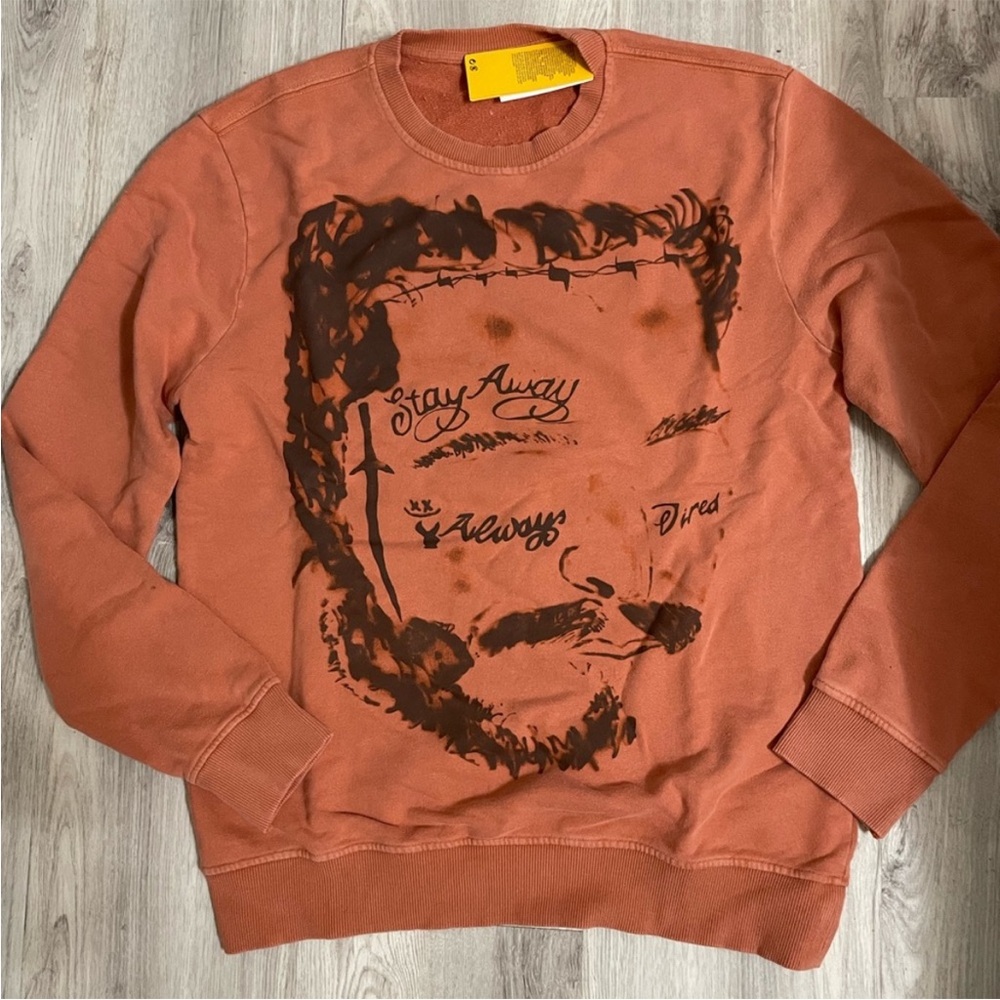 Post Malone H&M mens womens orange crewneck sweatshirt Small and Medium bundle